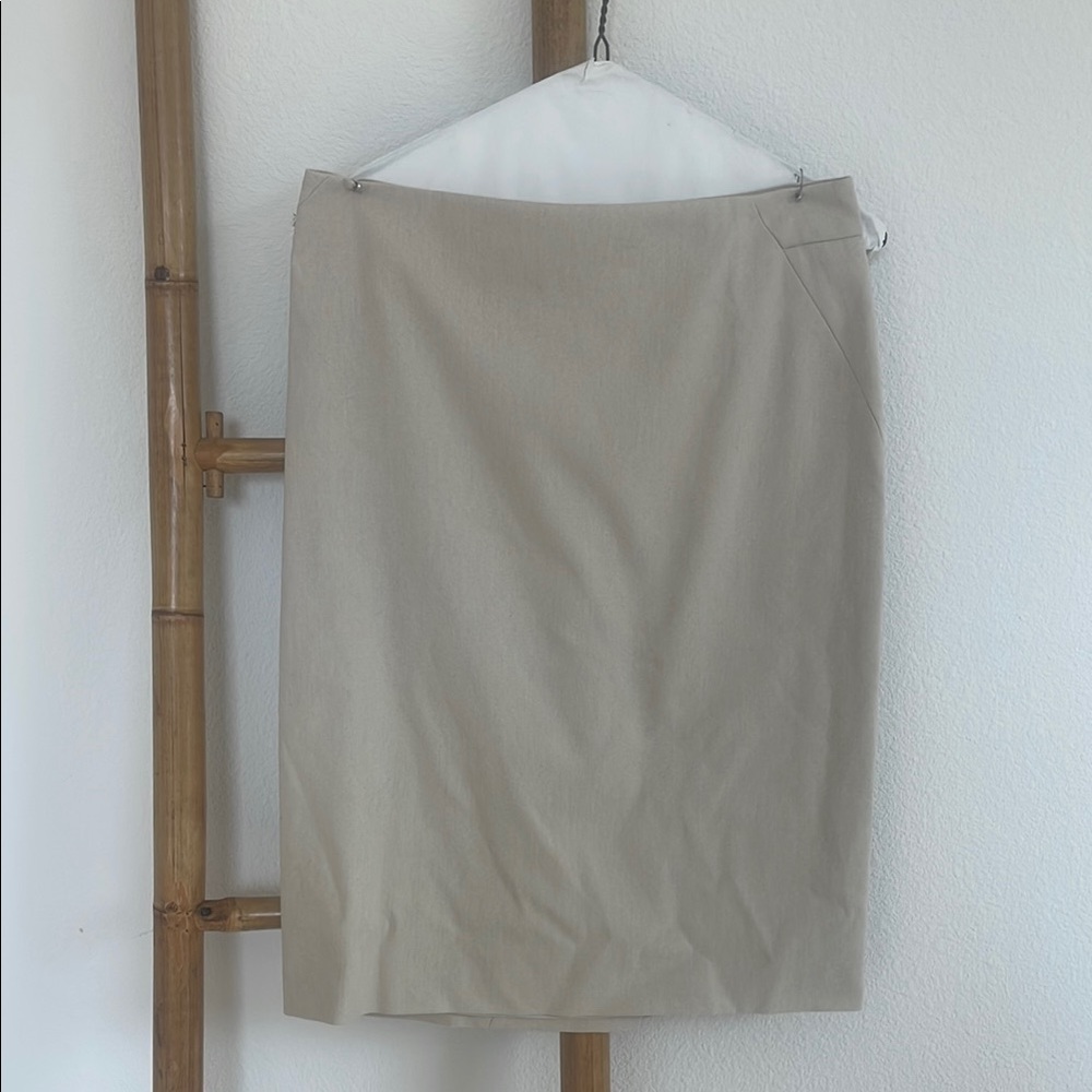 Ann Taylor Tan Pencil Skirt Knee-Length Work